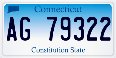 CT license plate AG79322