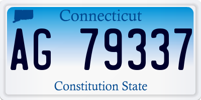 CT license plate AG79337