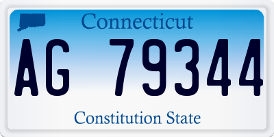 CT license plate AG79344