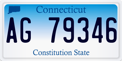 CT license plate AG79346