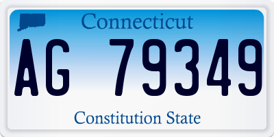 CT license plate AG79349