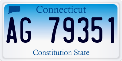 CT license plate AG79351