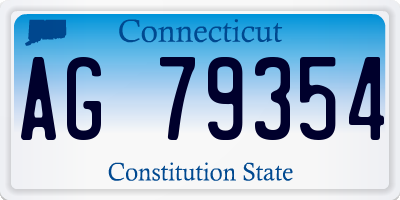 CT license plate AG79354
