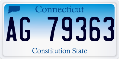 CT license plate AG79363