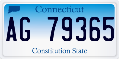 CT license plate AG79365