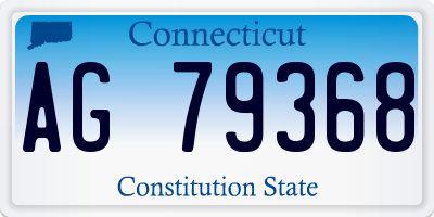 CT license plate AG79368
