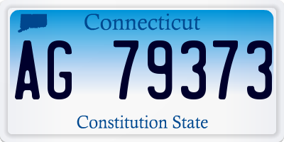 CT license plate AG79373