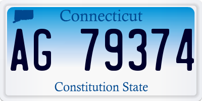 CT license plate AG79374