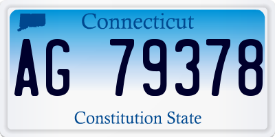 CT license plate AG79378