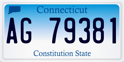 CT license plate AG79381