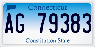 CT license plate AG79383