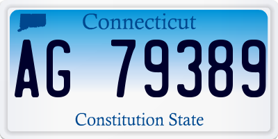 CT license plate AG79389