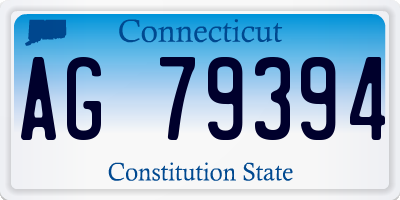 CT license plate AG79394