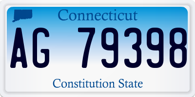 CT license plate AG79398