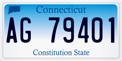 CT license plate AG79401