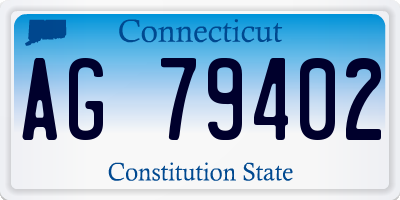 CT license plate AG79402