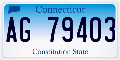 CT license plate AG79403