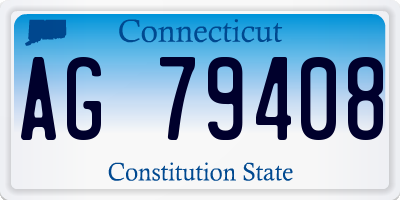 CT license plate AG79408