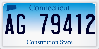 CT license plate AG79412