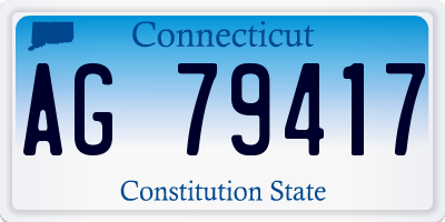 CT license plate AG79417