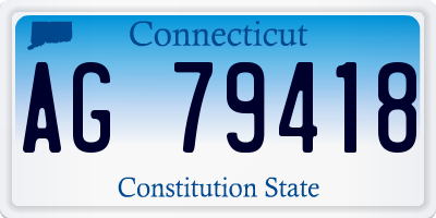 CT license plate AG79418