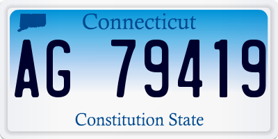 CT license plate AG79419