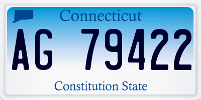 CT license plate AG79422