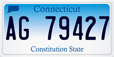 CT license plate AG79427