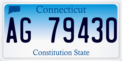 CT license plate AG79430