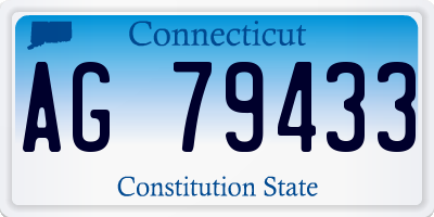 CT license plate AG79433