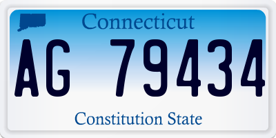 CT license plate AG79434