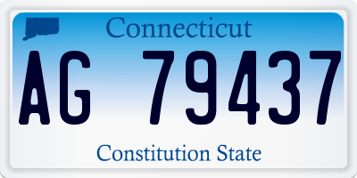 CT license plate AG79437