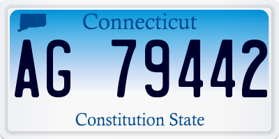 CT license plate AG79442
