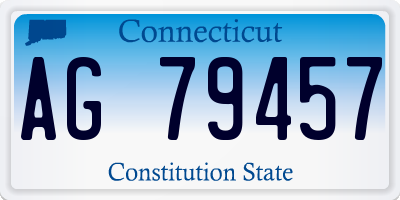 CT license plate AG79457