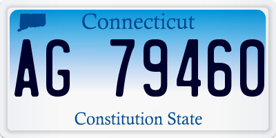 CT license plate AG79460