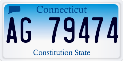 CT license plate AG79474