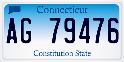 CT license plate AG79476