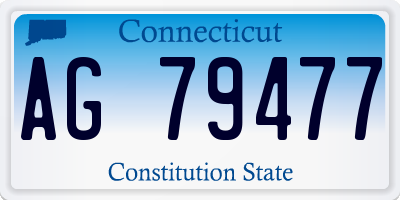 CT license plate AG79477