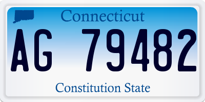 CT license plate AG79482