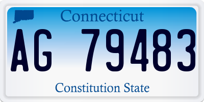 CT license plate AG79483