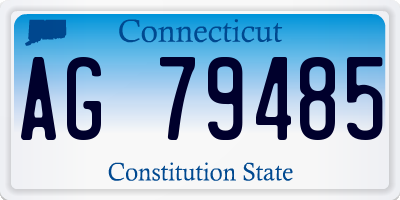 CT license plate AG79485