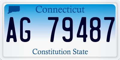 CT license plate AG79487