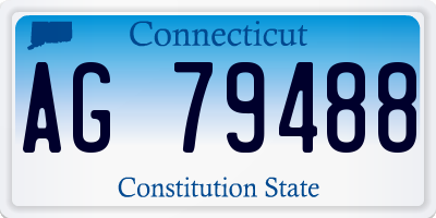 CT license plate AG79488