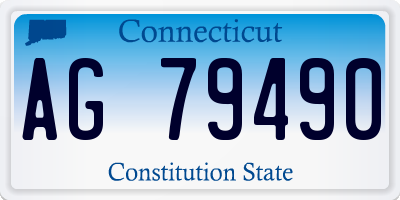 CT license plate AG79490