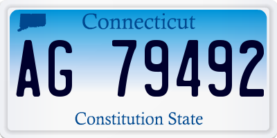 CT license plate AG79492