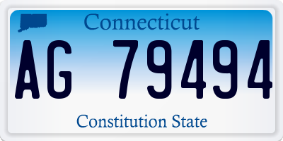 CT license plate AG79494