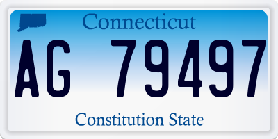 CT license plate AG79497