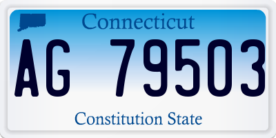 CT license plate AG79503
