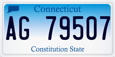 CT license plate AG79507