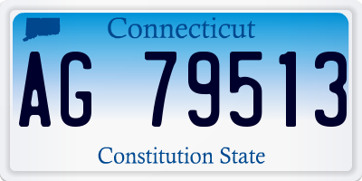 CT license plate AG79513